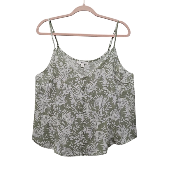 Anthropologie Tops - NWT ANTHROPOLOGIE Tropical Olive Floral Spaghetti Strap Top